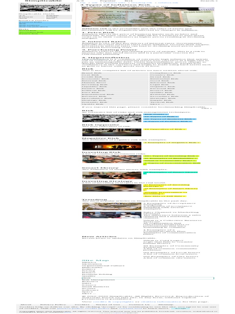 Image Result For Inflation Risk Meaning Example Investinganswers