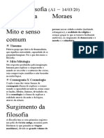 Mito e Senso Comum, Surgimento Da Filosofia