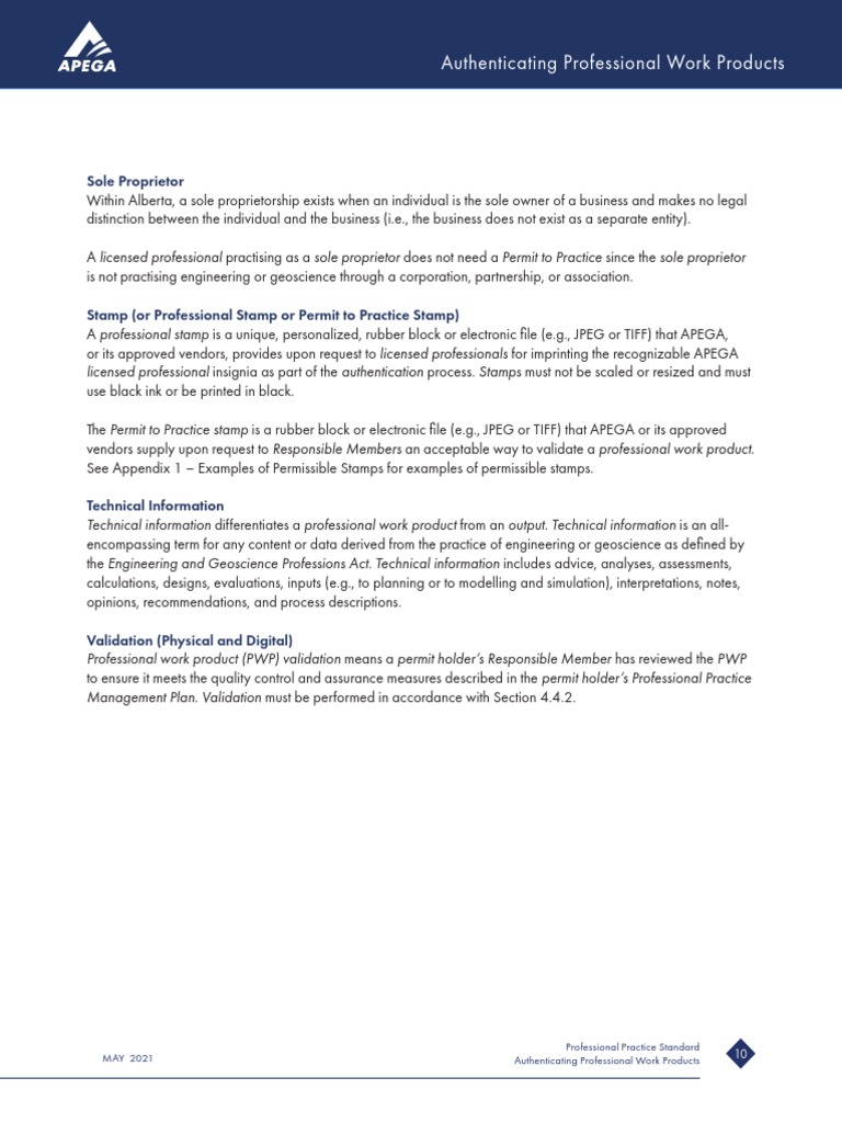 APEGA Standards for Authenticating PWPs | PDF | Authentication | Business