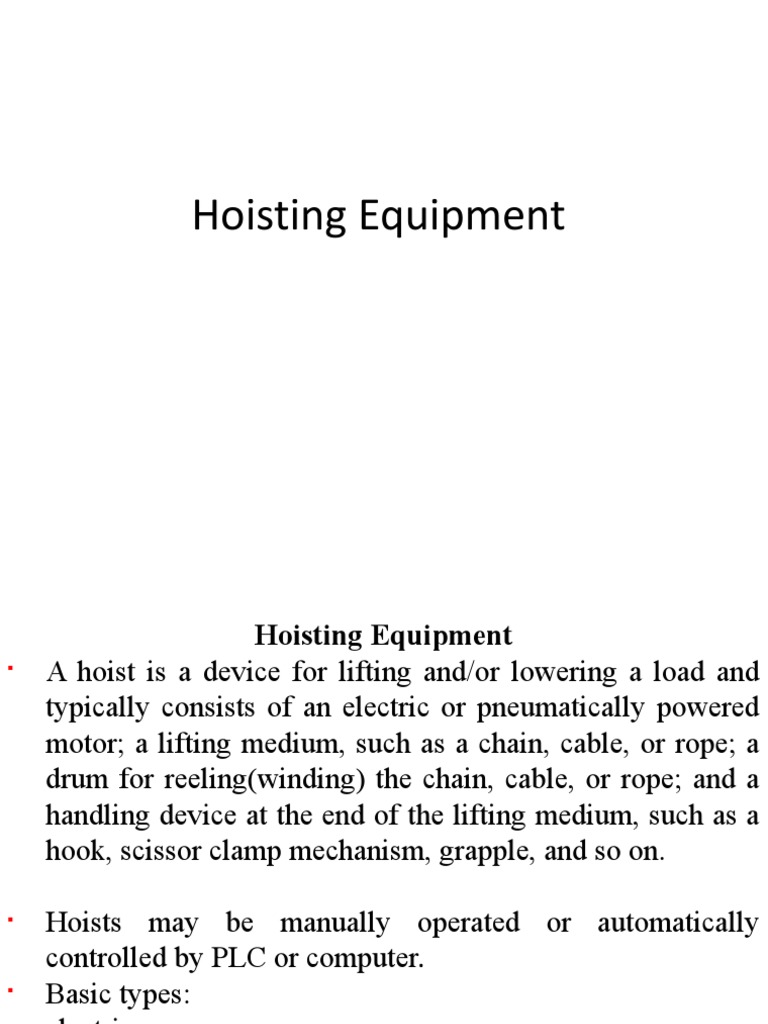 Hoisting Equipment | Download Free PDF | Crane (Machine) | Equipment