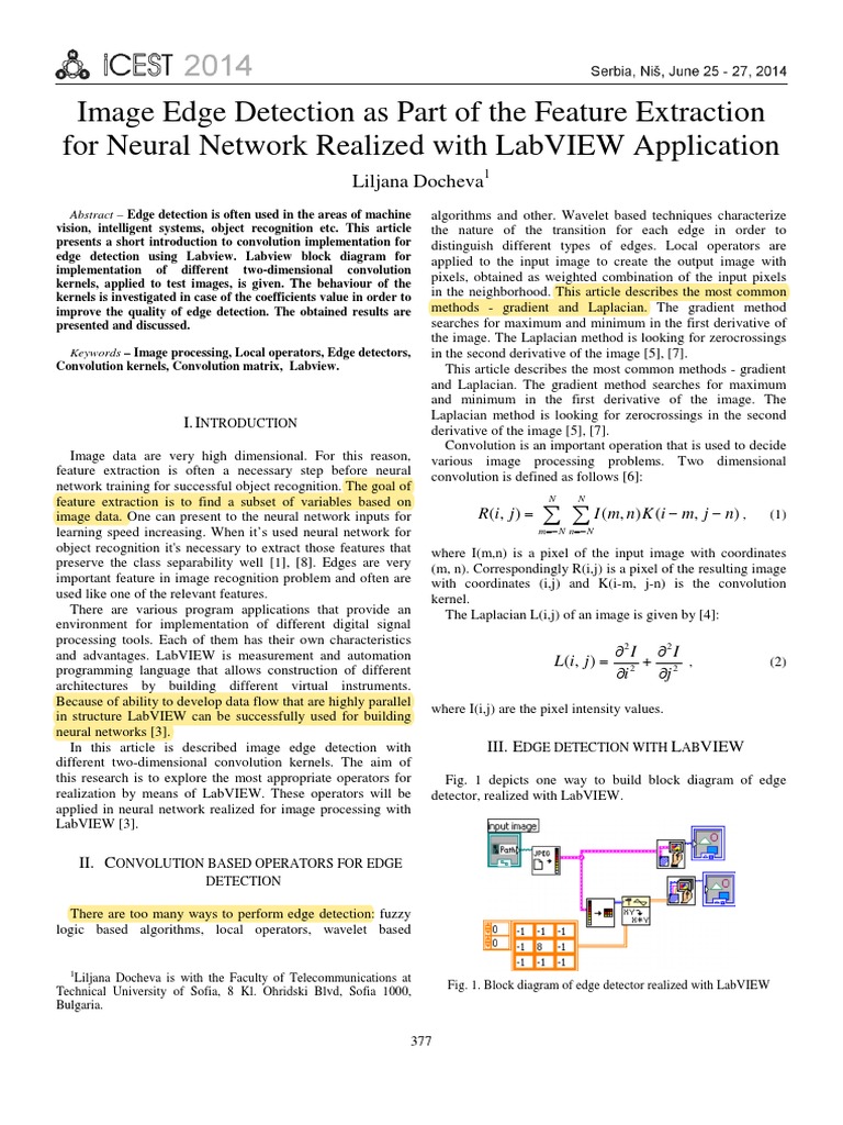 Comparison of Different Filter For Edge Detection in Labview PDF