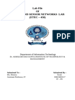 Lab File of Ad Hoc and Sensor Networks Lab (ETEC - 458) : Department of Information Technology