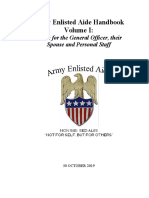 Army Enlisted Aide Handbook: Guide For The General Officer, Their Spouse and Personal Staff