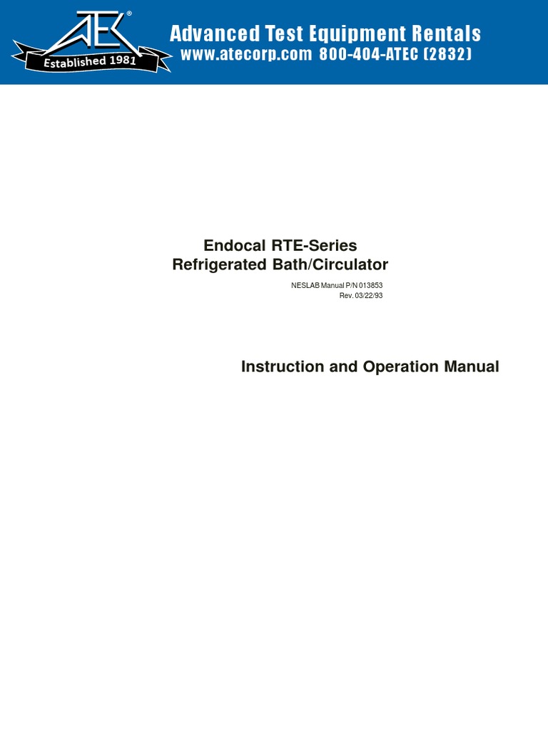 Advanced Test Equipment Rentals: Endocal RTE-Series Refrigerated Bath ...