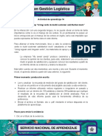 Actividad de Aprendizaje 14 Evidencia 5: Workshop "Using Verbs To Build Customer Satisfaction Tools"