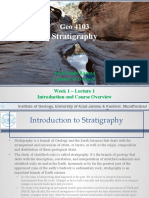 Stratigraphy: Syed Saqib Razzaq Lecturer of Geology Week 1 - Lecture 1 Introduction and Course Overview