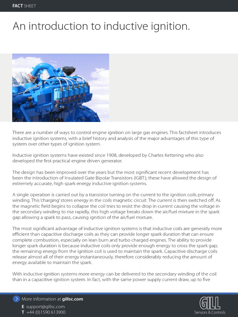 Factsheet An Introduction To Inductive Ignition PDF Ignition System