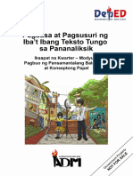 Signed Off - Pagbabasa at Pagsusuri11 - q4 - m9 - Pagbuo NG Pansamantalang Balangkas at Konseptong Papel - v3