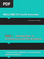 WELCOME TO Fourth Semester: Course Instructor: Ar. Huda Riaz