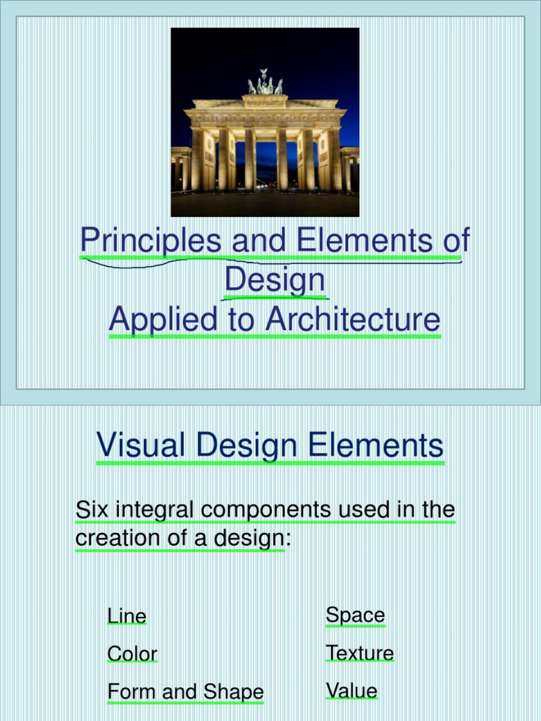 Principles and Elements of Design Applied To Architecture | PDF