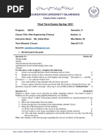 WebEngineeringTheory - Question Paper Format (Final Term Spring-2021)