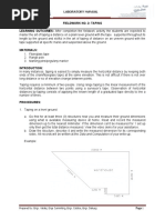 Laboratory Manual in Surveying 1 Fieldwork No. 2: Taping LEARNING OUTCOMES: After Completion The Fieldwork Activity The Students Are Expected To