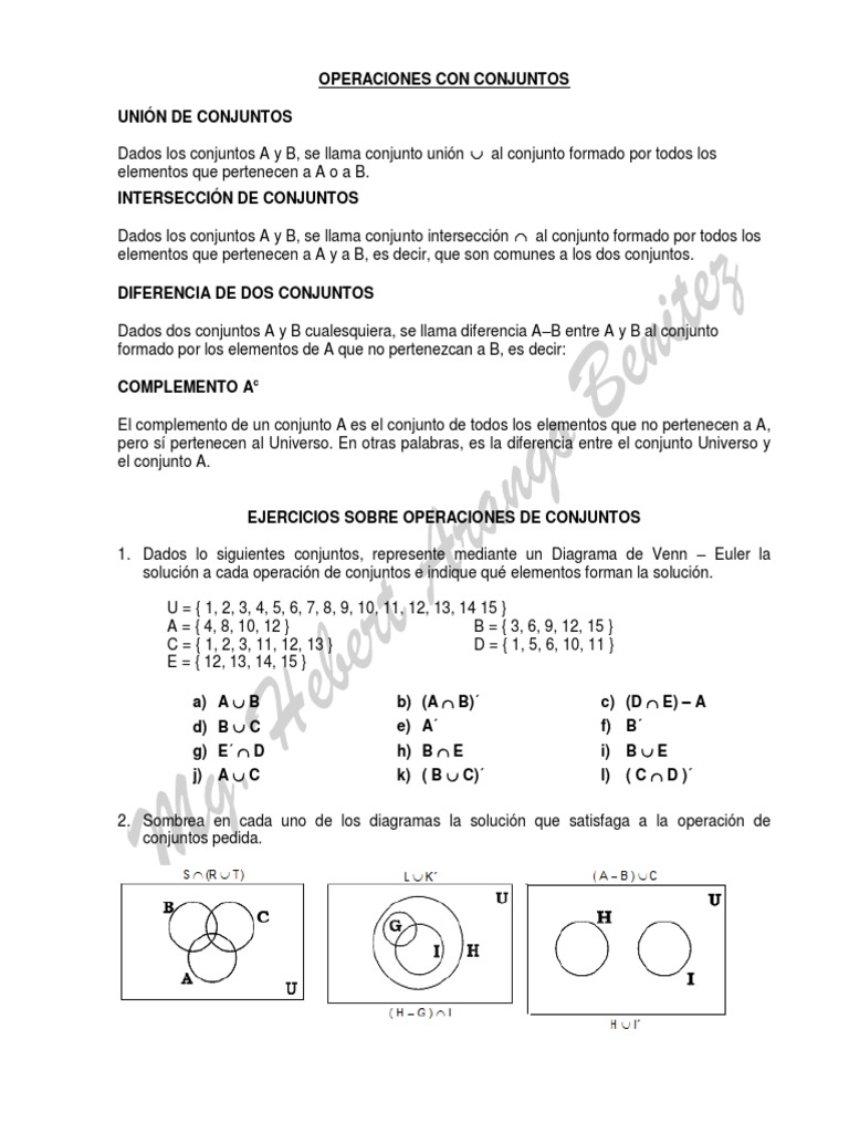 Teoria de Conjuntos y Ejercicios | PDF | Enseñanza de matemática | Science
