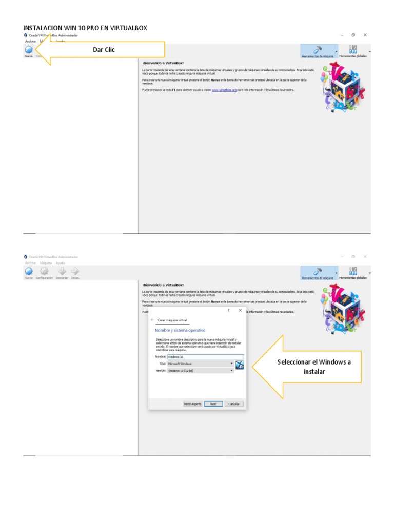 Tutorial VirtualBox | PDF | Windows 10 | Ingeniería Informática