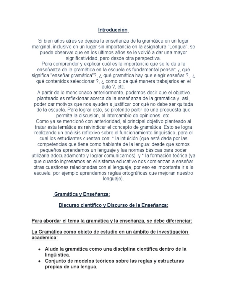 Enseñanza de Gramática Visual | PDF | Lingüística | Palabra
