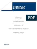 Certificate Politica de Seguranca