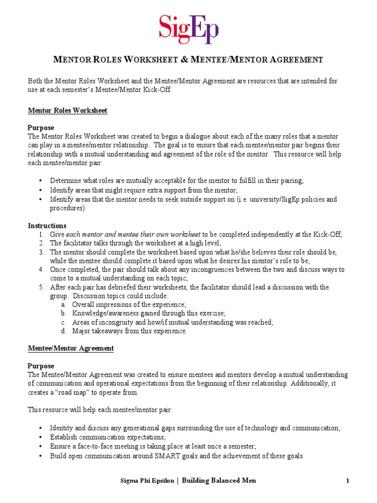 Establishing Effective Mentorship: Tools and Agreements for Developing ...