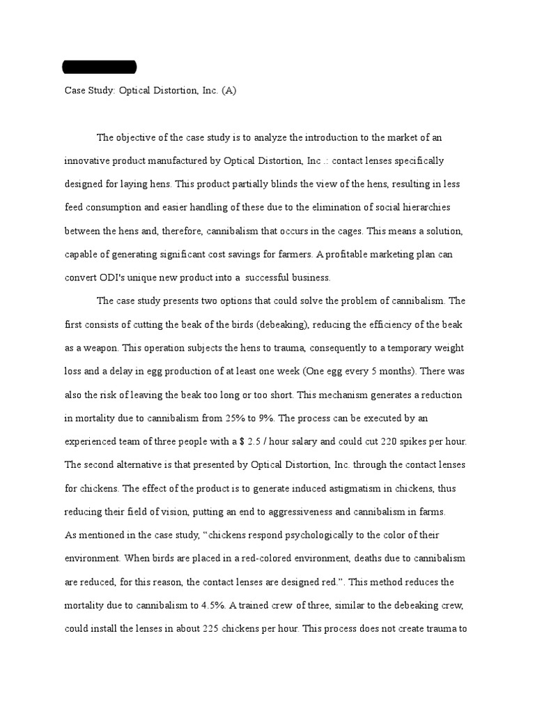 Optical Distortion Case Study PDF Chicken Egg As Food