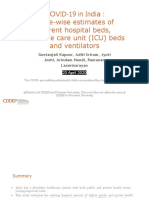 COVID-19 in India: State-Wise Estimates of Current Hospital Beds, Intensive Care Unit (ICU) Beds and Ventilators