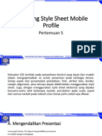 Cascading Style Sheet Mobile Profile: Pertemuan 5