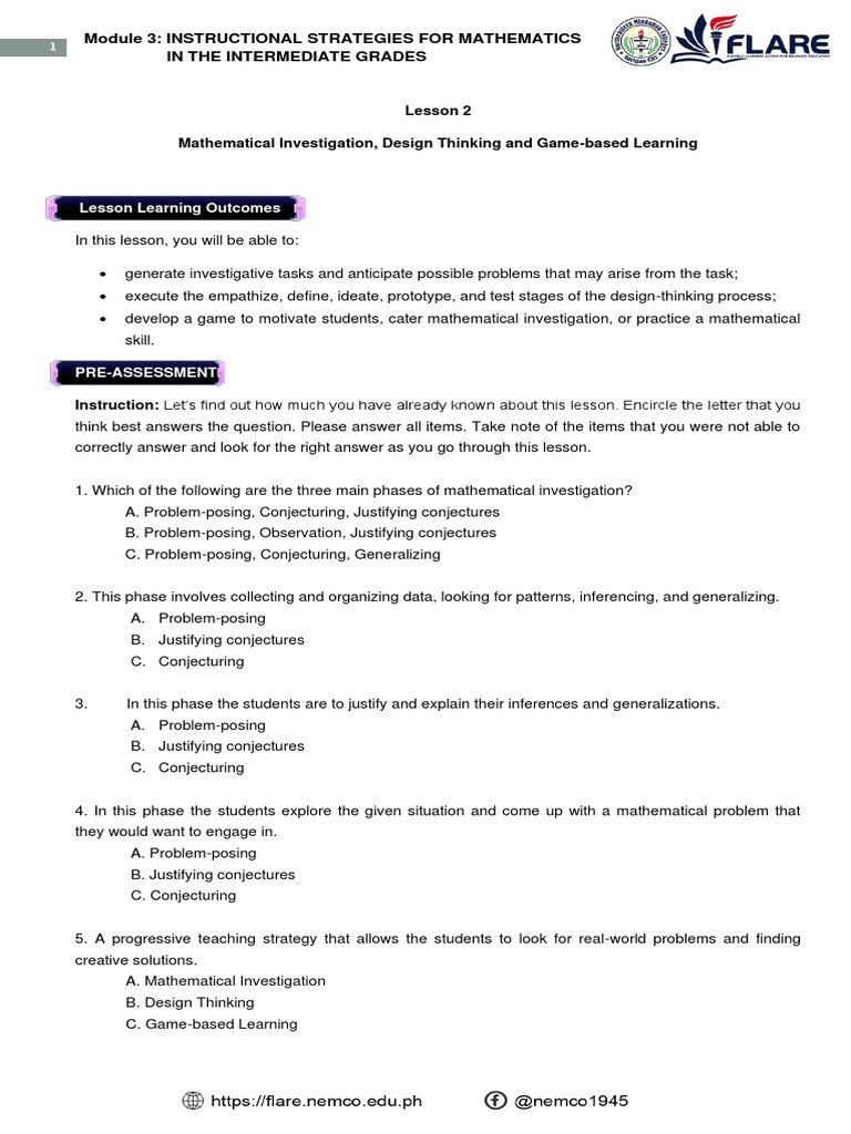 Math Module 3-Lesson 2 | PDF | Design Thinking | Design
