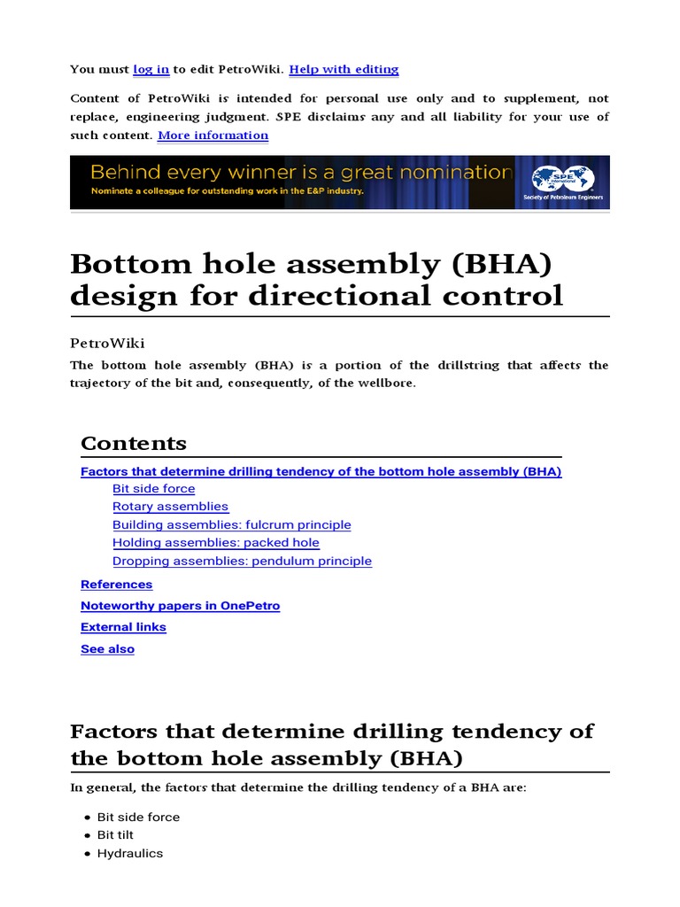 BHA Design for Directional Control | PDF | Mechanical Engineering | Nature