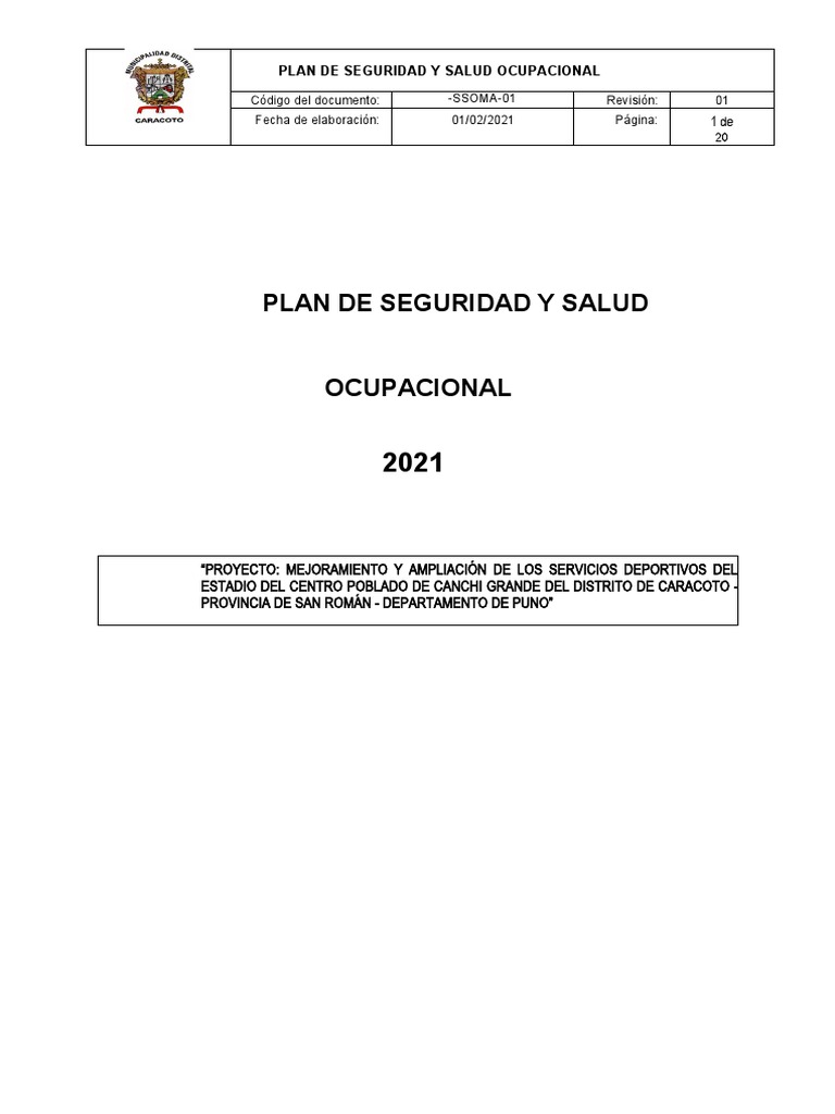 Plan de Ssoma | PDF | Seguridad | Seguridad y salud ocupacional