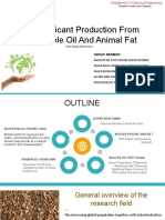 Bio-Lubricant Production From Vegetable Oil and Animal Fat: International University