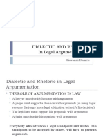 Dialectic and Rhetoric in Legal Argumentation: Giovanni Damele