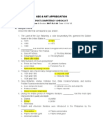 Gec-8 Art Appreciation: Post-Competency Checklist