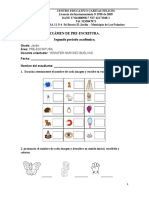 EXAMEN PRE-ESCRITURA, GRADO JARDIN. 2° Periodo.