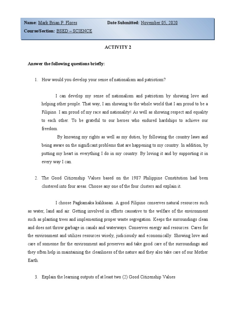 NSTP Nationalism and Patriotism PDF Value (Ethics) Hero