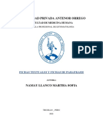 Fichas Textuales y de Parafrasis - Estomatologia - Sofia Namay