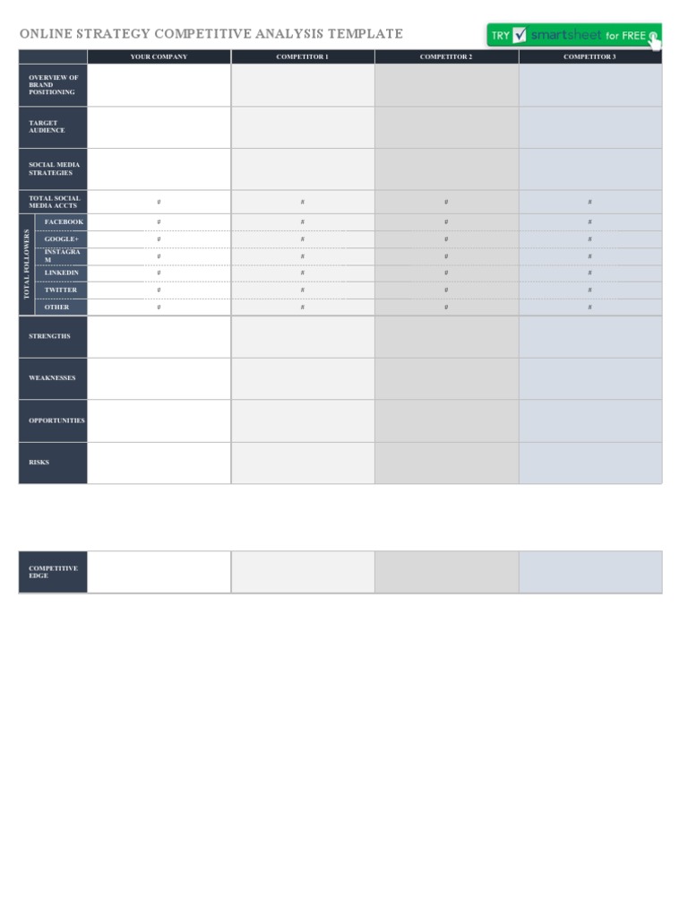 Online Competitive Analysis Template | PDF