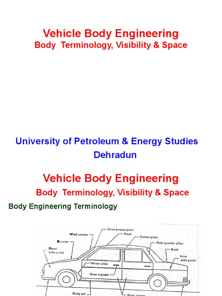 Vehicle Body Engineering Body Terminology, Visibility & Space PDF