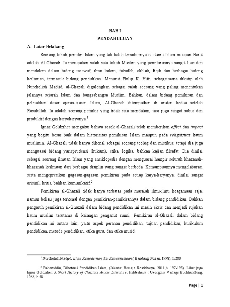 Al Ghazali filosofis pemikiran kehidupan modern