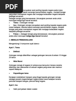 Golongan Remaja Merupakan Aset Penting Kepada Negara Pada Masa Hadapan Pdf