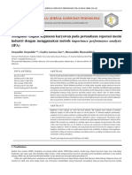 Mengukur Tingkat Kepuasan Karyawan Pada Perusahaan Reparasi Mesin Industri Dengan Menggunakan Metode Importance Performance Analysis (IPA)