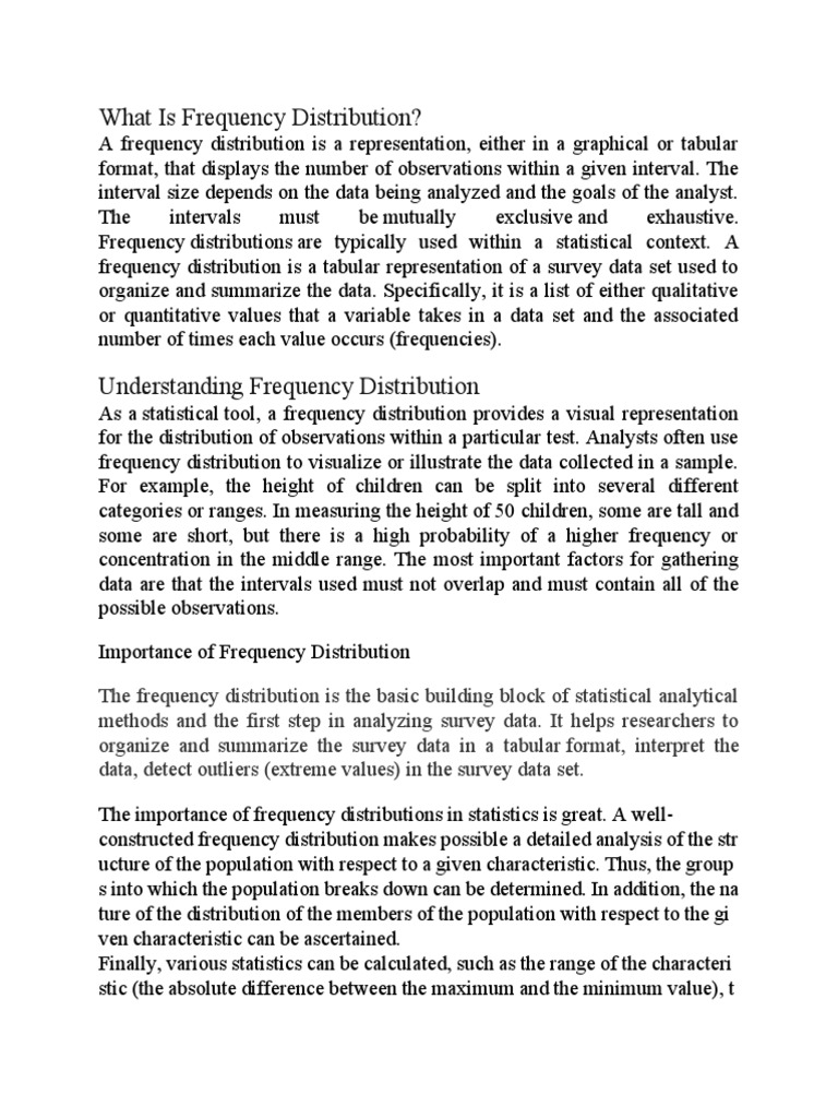 Understanding Frequency Distribution | PDF | Probability Distribution ...