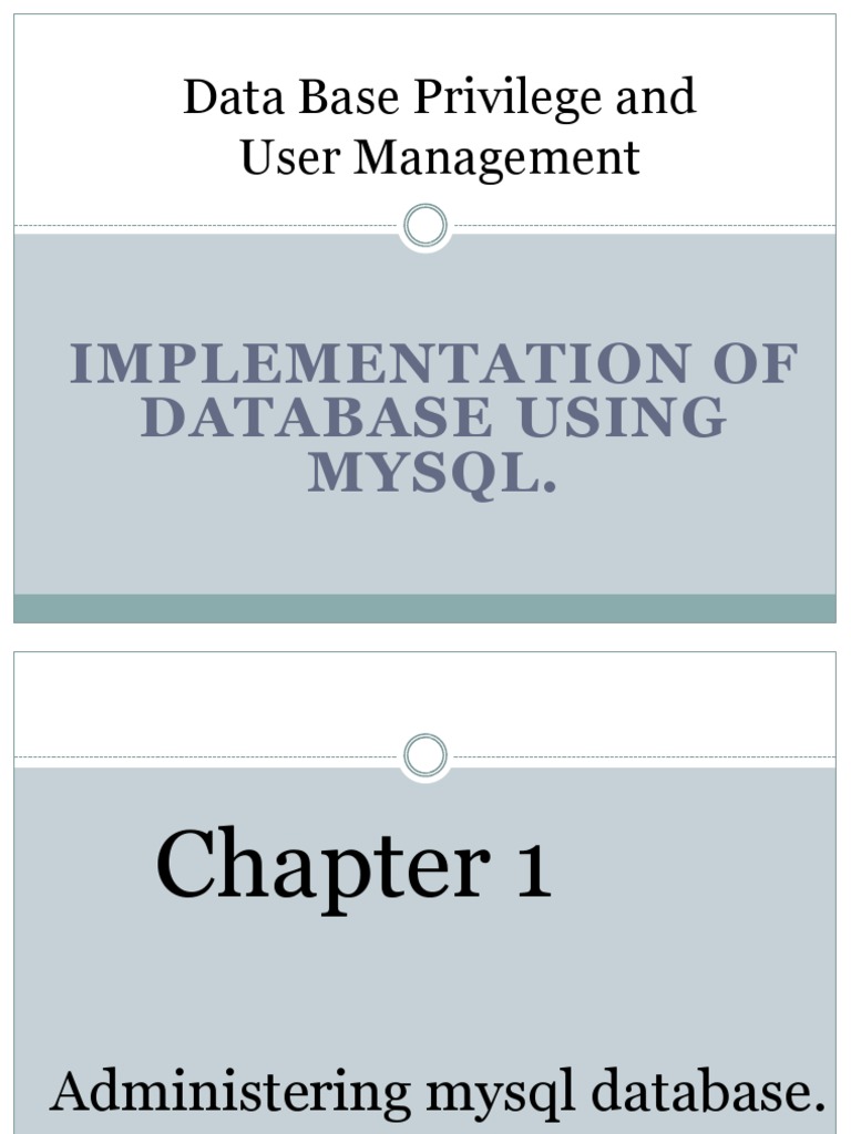 Database User Management Chapter 1 | PDF | My Sql | Databases