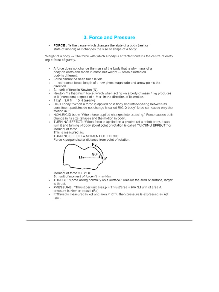 Force and Pressure | PDF
