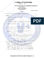 BE/BTE Degree Exams Math II Question Paper