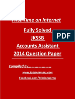 JKSSB Accounts Assistant 2014 Question Paper