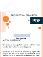 Production Function BE UNIT 3.1