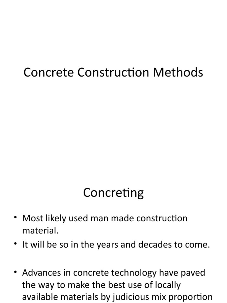 Concrete Construction Methods PDF Concrete Building