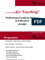 Consider Teaching!: Professional Graduate Diploma in Education (PGDE)
