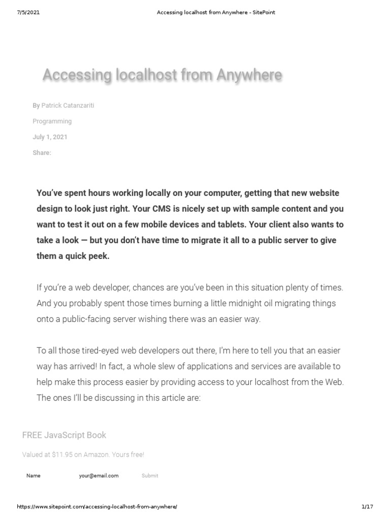 Accessing Localhost with Tunneling Tools | PDF
