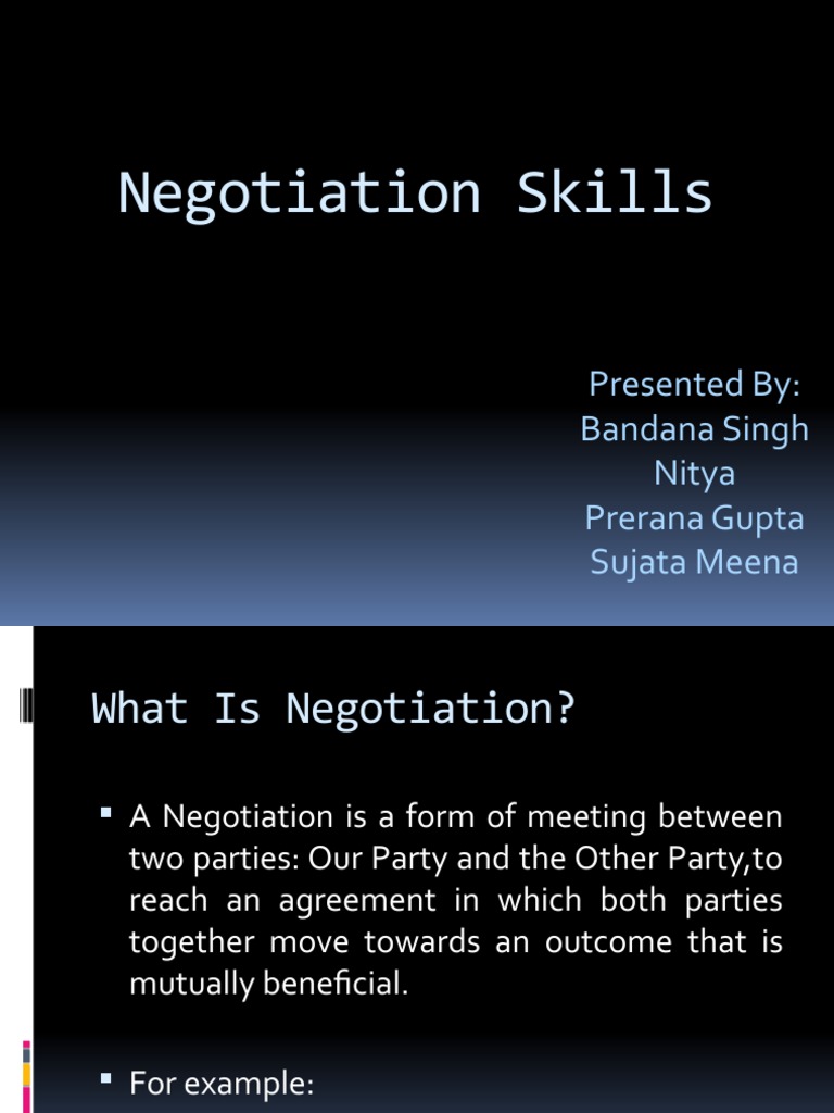 Essential Negotiation Skills Guide | PDF