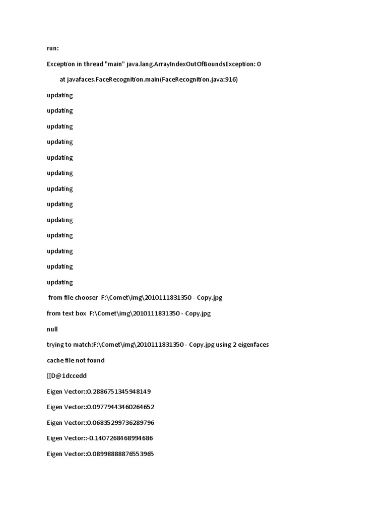 Java Face Recognition Error Log | PDF | Computing | Operating System ...