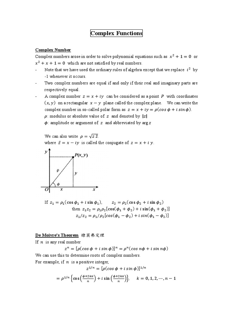 Introduction To Complex Function E-Note | PDF | Complex Number ...